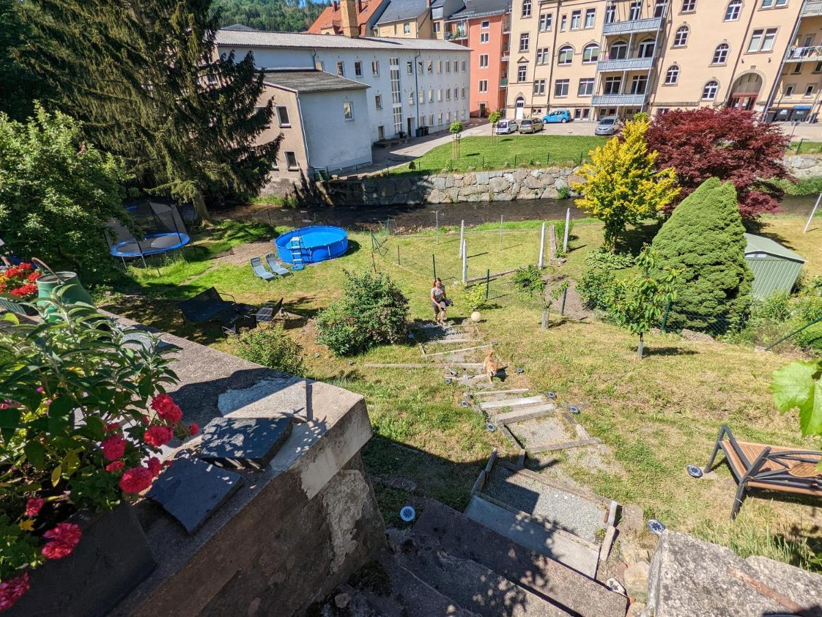 Urlaubstraum Mit Pool, Terrasse & Fluss Im Garten - Ut Apartman Sebnitz Kültér fotó